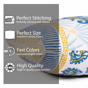 Both Side Block Print Peacock Cushion Cover Set of 5